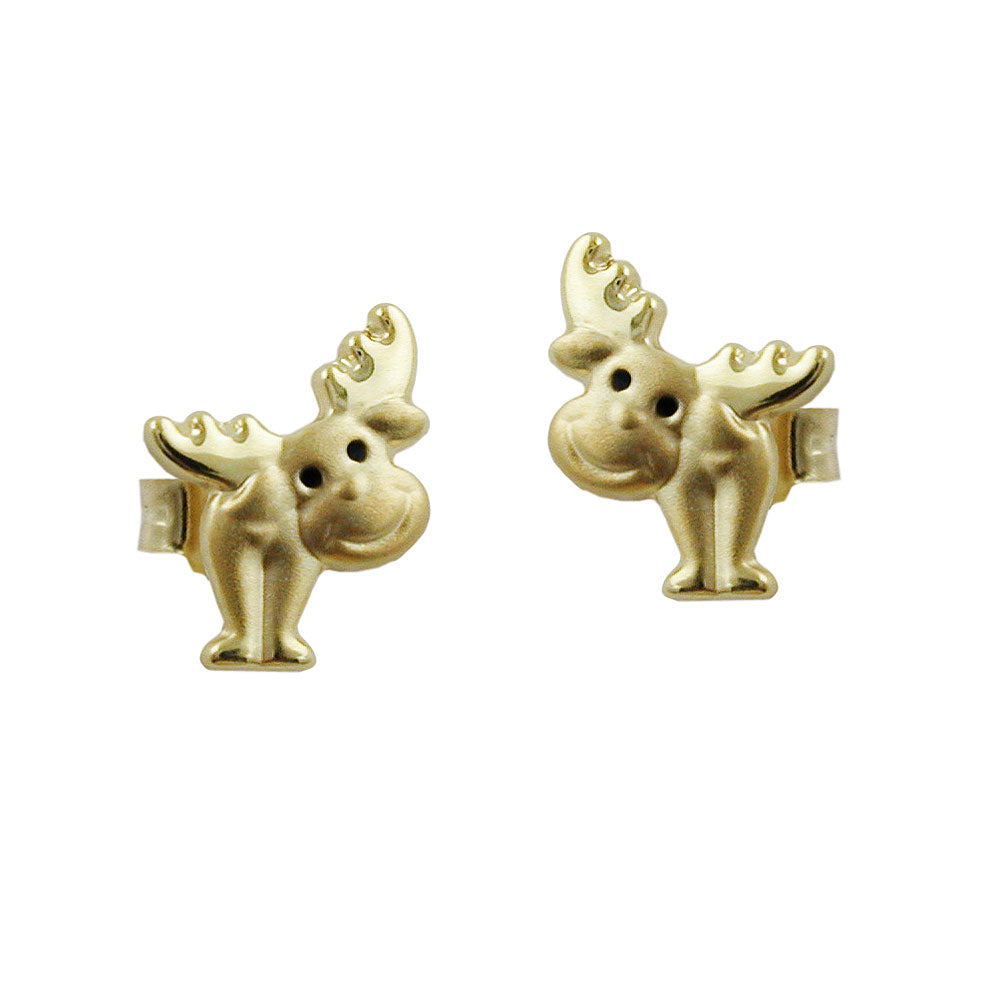 øreørering 8x6mm elgøjne sortlakeret mat-blank 9K GULD
