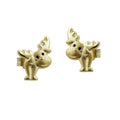 øreørering 8x6mm elgøjne sortlakeret mat-blank 9K GULD