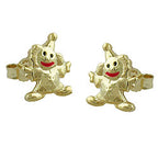 Ørestikker 8x6mm Clown blank farvet lakeret 9K GULD