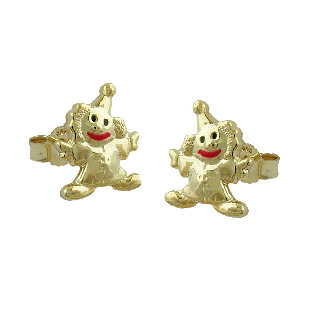 Ørestikker 8x6mm Clown blank farvet lakeret 9K GULD