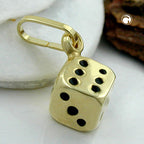 Vedhæng 5x5mm Bright 9K GOLD Cubes