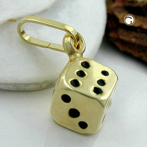 Vedhæng 5x5mm Bright 9K GOLD Cubes
