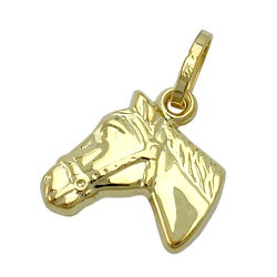 Hængende 12x12mm hestehoved blank 9K GULD