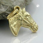 Hængende 12x12mm hestehoved blank 9K GULD