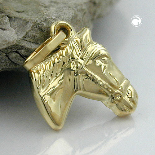 Hængende 12x12mm hestehoved blank 9K GULD