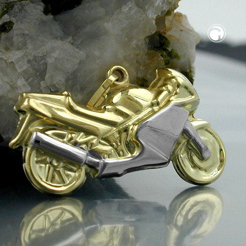 Hængende 28mm motorcykel bicolor 9K GOLD