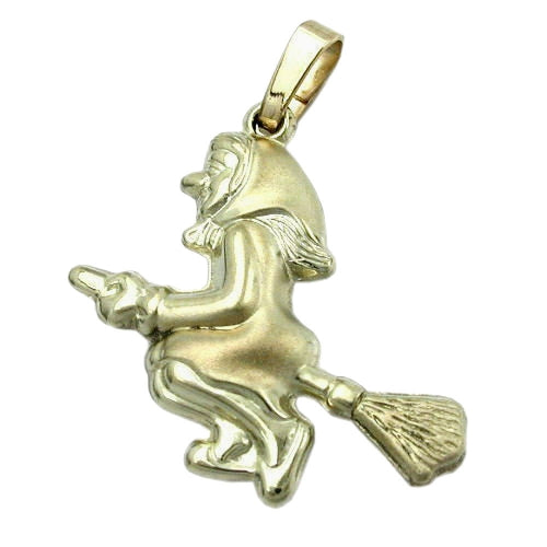 Vedhæng 20x22mm Witch matt-blank 9K GULD