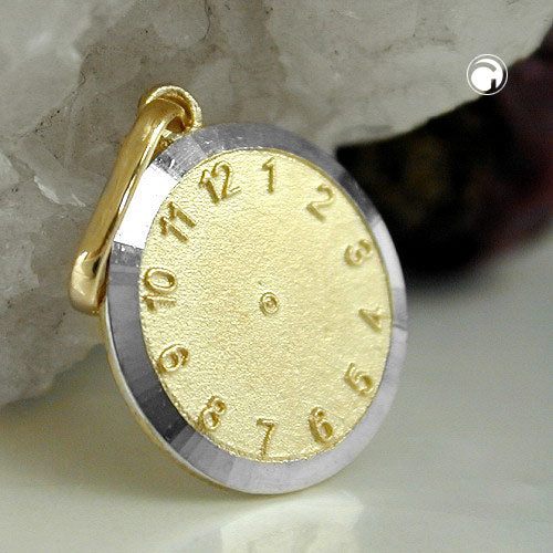 Vedhæng 12,4 mm Taufuhr bicolor rhodiumbelagt 9K GULD