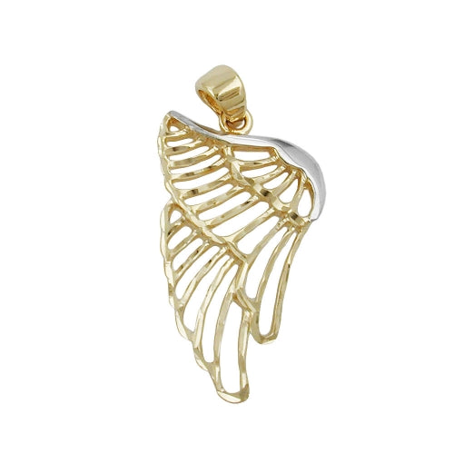 Hængende Angel Wings 24x14mm bicolor rhodiumbelagt diamant 9K GOLD