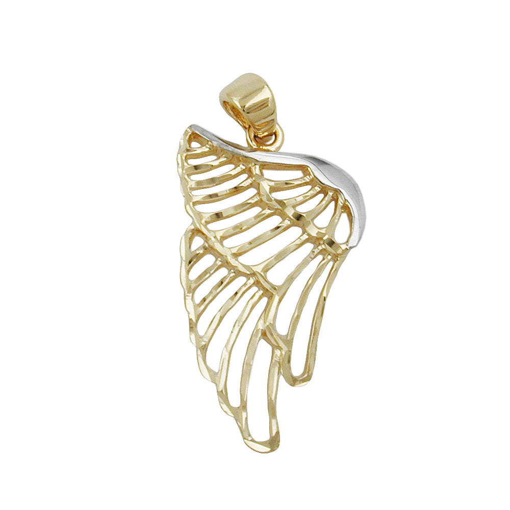 Hængende Angel Wings 24x14mm bicolor rhodiumbelagt diamant 9K GOLD