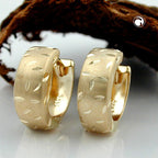 Ring ørering 12x5mm Hængsel Frosted Diamond 9Kt GULD