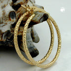Ring ørering 23x1,5mm jernspændemønster Shiny Diamond 9K GULD