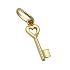 Vedhæng 15x5mm hjertenøgle blank 9K GULD