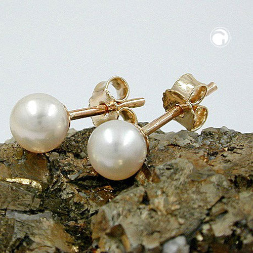 Ørestikker ca. 6 mm ferskvandsdyrket perle 9K GULD