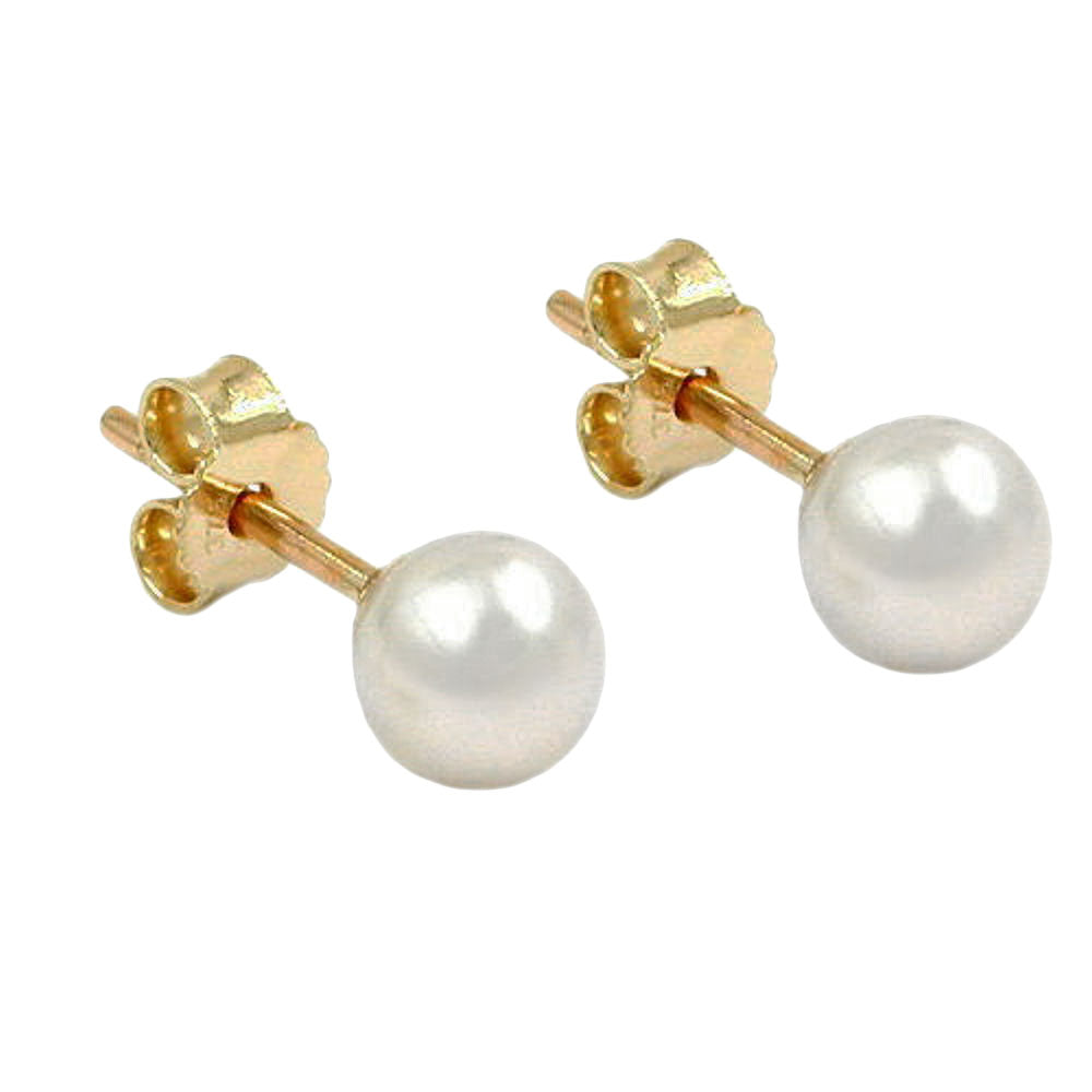 Ørestikker ca. 6 mm ferskvandsdyrket perle 9K GULD