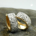 Ring 12x5mm hængsel bicolor diamant 9K GULD