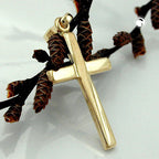 Vedhæng 22x13mm Cross matt-blank 9K GOLD