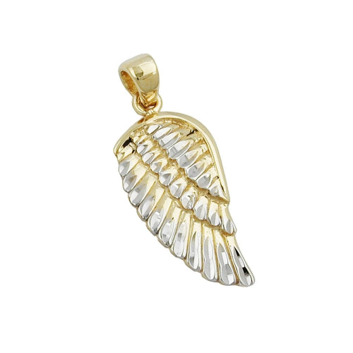 Hængende Angel Wing 20x10mm bicolor rhodiumbelagt diamant 9K GULD