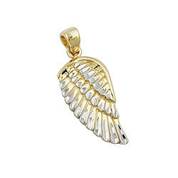 Hængende Angel Wing 20x10mm bicolor rhodiumbelagt diamant 9K GULD