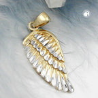 Hængende Angel Wing 20x10mm bicolor rhodiumbelagt diamant 9K GULD
