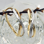 Ringørering 26x7mm krydset bicolor partium-rhodium-belagt frostet 9K GULD