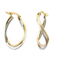 Ring ørering 22x15x3mm bicolor med hvidguldlegering 9K GULD