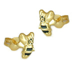 Ørestikker 7x6mm Bee Black Lakeret 9K GULD
