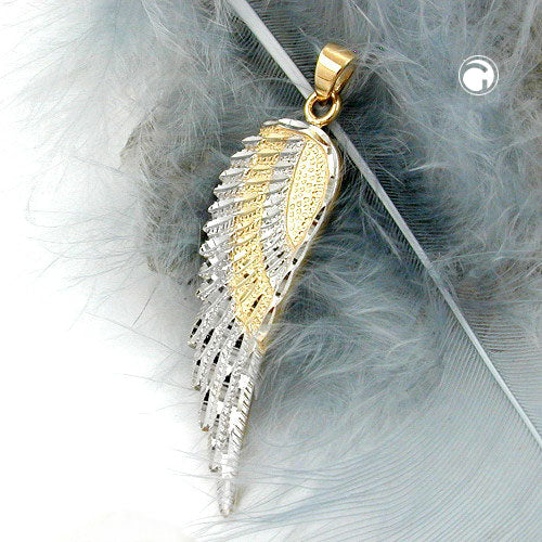 Vedhæng 36x13mm Angel Wings bicolor 9K GOLD