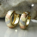Ramme 12x5mm foldehængsel trikoloret diamant 9K GULD