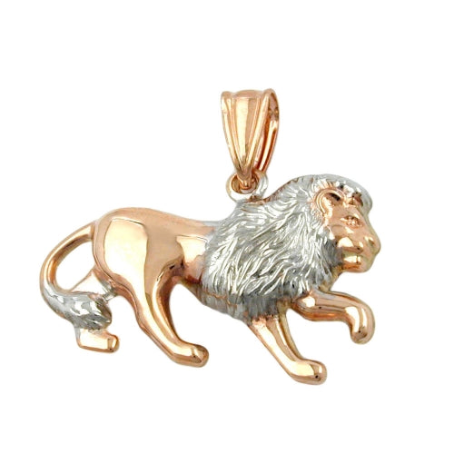 Vedhæng 15x23mm Lug bicolor rhodiumbelagt 9K rødguld