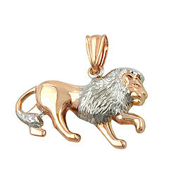 Vedhæng 15x23mm Lug bicolor rhodiumbelagt 9K rødguld