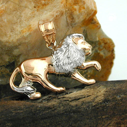 Vedhæng 15x23mm Lug bicolor rhodiumbelagt 9K rødguld