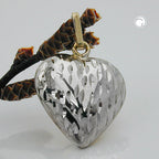 Vedhæng 14x13mm Heart bicolor diamantiseret 9K GULD