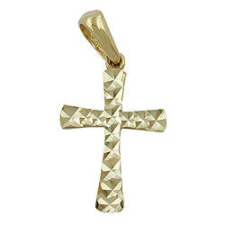 Vedhæng 15x11mm Cross Diamond 9K GOLD