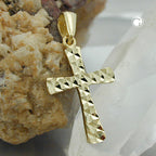 Vedhæng 15x11mm Cross Diamond 9K GOLD