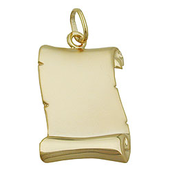 Hængende Dokumentrulle 22x17mm mat blank 9K GULD