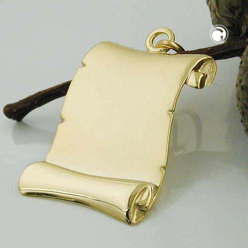Hængende Dokumentrulle 22x17mm mat blank 9K GULD