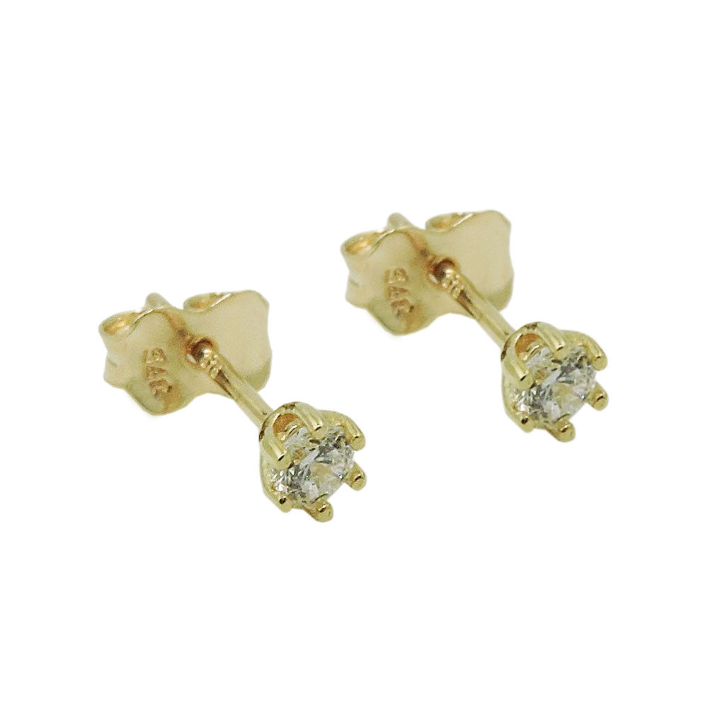Ørestift ørering 3mm Cubic Zirconia 9Kt GULD