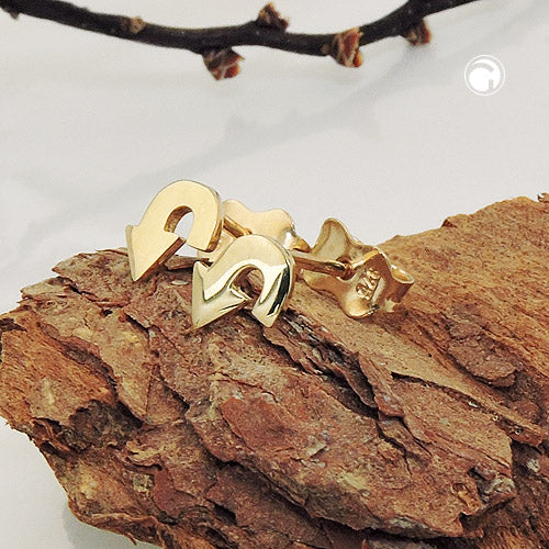 Ørestikker 6x5mm Arrow Shiny 9K GULD