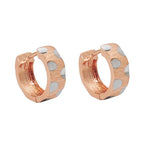 Ramme 12x5mm hængsel bicolor rhodiumbelagt 9K rødguld
