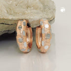 Bøjle 15x5mm hængsel bicolor, rhodiumbelagt 9K rødguld