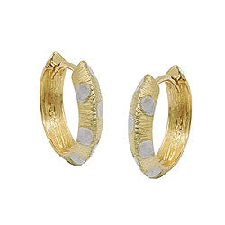 Ring 14x3mm hængsel kantet bicolor diamant 9Kt GULD