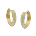 Ring 14x3mm hængsel kantet bicolor diamant 9Kt GULD