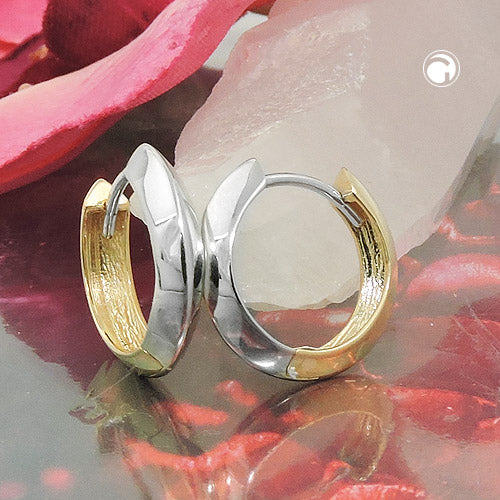 Ring 14x3mm hængsel bicolor legering 9K GOLD