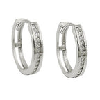 Ring ørering 14x3mm foldehængsel med kubiske zirkonia 9K hvidguld