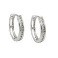 Ring ørering 14x3mm foldehængsel med kubiske zirkonia 9K hvidguld