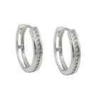 Ring ørering 14x3mm foldehængsel med kubiske zirkonia 9K hvidguld