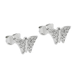 Ørestikker 6x9mm Butterfly 9K Hvidguld