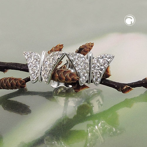 Ørestikker 6x9mm Butterfly 9K Hvidguld
