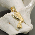 Vedhæng 11x6mm Nefertiti skinnende 9K GULD